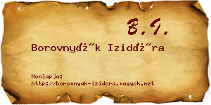 Borovnyák Izidóra névjegykártya